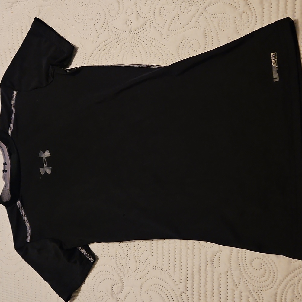 Under Armour Boys Compression Shirt Black Size